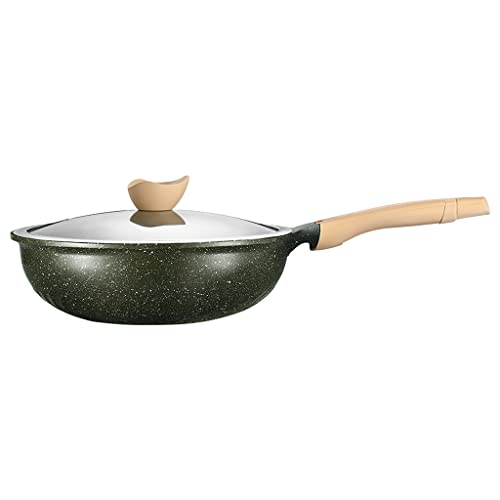 Wok de aluminio con tapa de vidrio 28cm