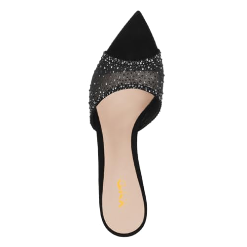 XYD Women Sexy Pointed Open Toe Rhinestones Crystal Slides Sandals High Heel Slip-on Summer Bridal Evening Mesh Shoes3