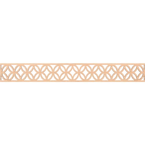 46 1/4"W x 6"H x 1/4"T Crosby Fretwork Moulding, Red Oak