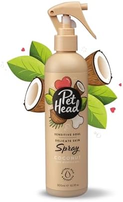 Pet Head Sensitive Soul Fellspray für Hunde | Kokosnussduft | Pflegt und Beruhigt Empfindliche Haut | pH-Neutral | Vegan & Tierversuchsfrei | Sanfte Formel für Hunde und Welpen | 3