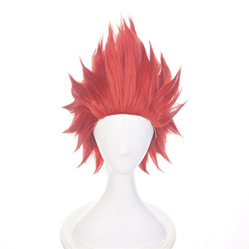 YXZCOS Parrucca 【My Hero Academia: Kirishima Eijiro】 Parrucca Cosplay Pizzetto Capelli Sintetici Carnevale Halloween Parrucche Festa Donna/Uomo Toup Parrucchieri
