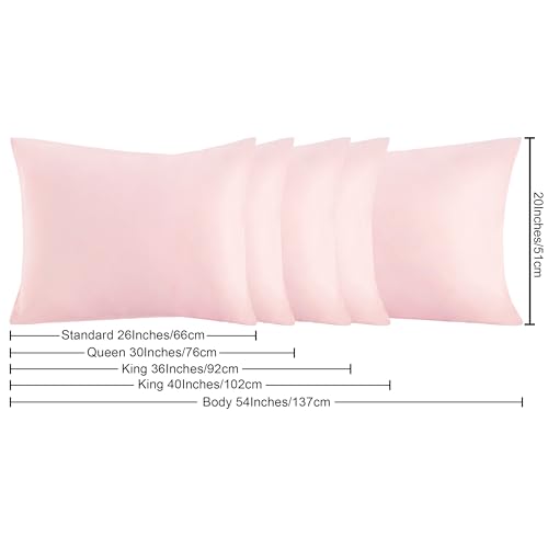 Image of NTBAY Body Microfiber Pillowcase, 1 Pack, 20 x 54, Blush Pink