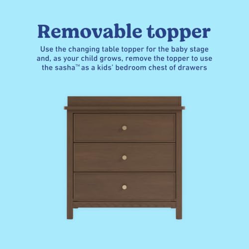 Graco Sasha 3-Drawer Chest with Changing Table Topper, Hazelnut - image 7