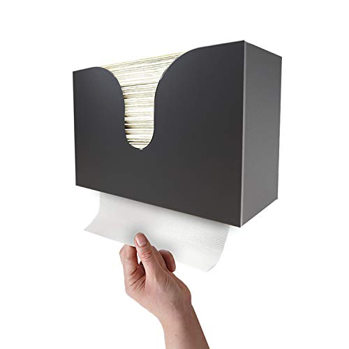 Essentially Yours Acrylic Folded Paper Towel Holder - Wall Mounted Or Freestanding | Dispenser For Multifold, Trifold, And C Fold Napkins (Black) #TOP1