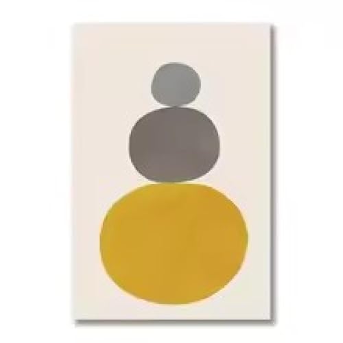 Peinture minimaliste pour mur vide affiche toile salon moutarde gris - 4