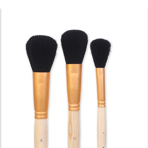 Image of Little Birdie MOP Brush Synthetic Hair Set of 3 (Size 8, 12, 16) | Premium, Long-Lasting Paint Brushes for Acrylic, Watercolor, and Craft Projects | Perfect for Detail Lines and Outlining
