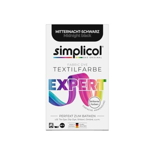 Simplicol Textilfarbe expert Mitternacht-Schwarz 1718, 2er Pack: Farbe für kreatives, einfaches Färben in der Waschmaschine oder manuell