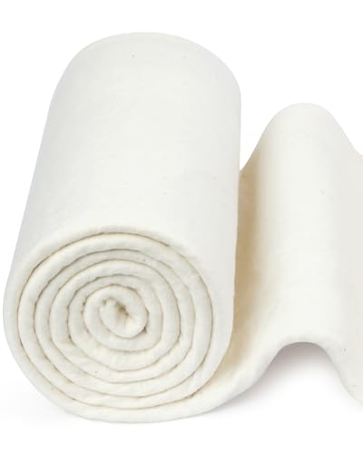 FIVEIZERO 100% Natural Cotton Quilt Battingâ€“47Inchx2Yard Large Lightweight Batting Fabric,Quilting Batting by The Yard for Sewing,Crafts,DIY,Potholders,Backing,Wadding,Twin & King Size Quilt Projects