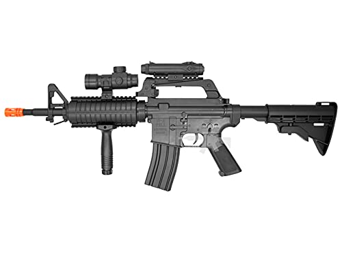 Trimex Airsoft Rifle M4 Style Spring Power Well Mr744 Manual Safety 320 Fps With Flashlightred Dotgrip Free 1000 Bulldog Airsoft 6M Bbs, Black, Full Size #TOP1