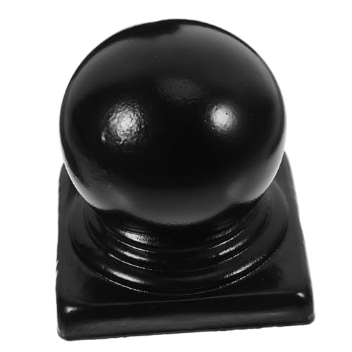 NUOBESTY Capitel de pilar de hierro gorras de valla tapas para barandilla remates de postes de cerca remate de valla de jardín decoración de topper de valla de metal planchar Negro