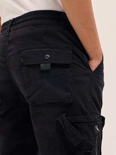 Image of Men's Green Solid Regular Fit Casual Cargo