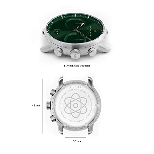[ノードグリーン]Pioneer 北欧デザイン腕時計 サンレイグリーン シルバー3リンクブレス 42mm 商品画像4