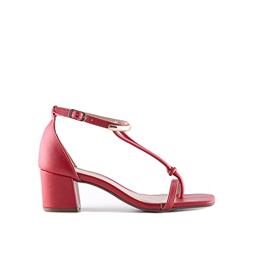 Sandália De Salto, Via Uno, Feminino, Scarlet, 38