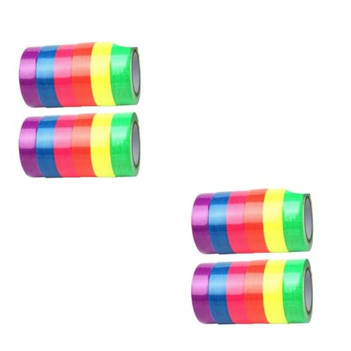 Generic 24 Rolos Fita Fluorescente Brilha Na Fita Escura Fita De Luz Neon Fita De Brilho Para o Palc