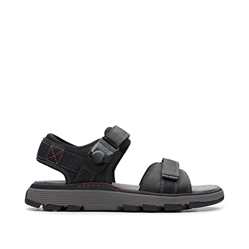 Clarks Un Trek Part, Sandalias de Talón Abierto para Hombre, Negro (Black...