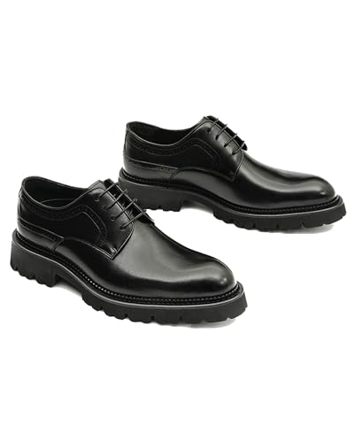 Mens Dress Shoes - Minimalist Genuine Leather Derby | Classic Plain Toe Business Shoes 961582