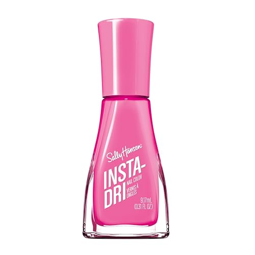 Sally Hansen Insta-Dri Electric Feels Nail Polish | Quick Dry Long Lasting Streak-Free Shine | Opaque Shiny | 277 Hot Pink-tensity | Neon Pink Nail Color