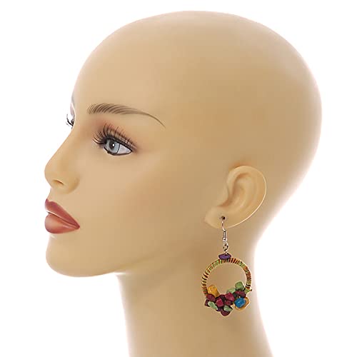 Juego de collar pulsera y pendientes de aro de piedra semipreciosa de 56 cm de largo 3