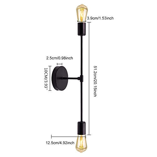 Jose2015 2-Light Wall Sconce Vanity Light Fixtures Modern Black Wall Mounted Lamp E26 Ceiling Lighting For Hallway thumb #3