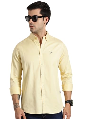 Image of Thomas Scott Men's Cricket Club Collection Classic Regular Fit Twill Shirt | 100% Cotton Long Sleeve Solid Shirt with Button Down Collar (Available in Plus Size)