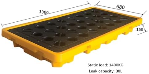 Modular Polyethylene Spill Containment Tray - Leakproof, Anti-Slip Design for Industrial and Warehouse Safety, Durable Storage Solution for Hazardous Materials