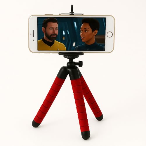 Mini Tripé Flexível para Celular com Suporte Universal Portátil Ajustável Ideal para Fotos e Vídeos em Qualquer Lugar (VERMELHO)