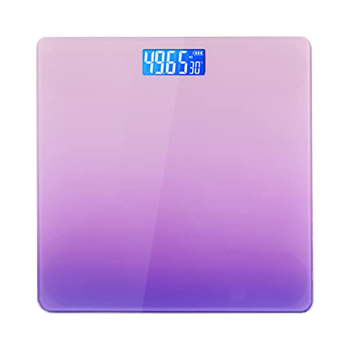 Balanza digital de baño con pantalla LED y termómetro
