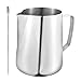 Bicchiere graduato in acciaio inox, 900 ml, con misurazione, Mark Latte Art Pen, in metallo, per frullatore a immersione, latte montato, latte, art. preparazione giornaliera del caffè per caffetterie immagine