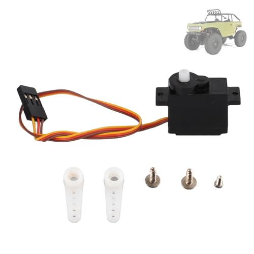 lvifloae RC 5G Servo -Kunststoff -Mikro -RC -Lenkungsgetriebe Leichte Schnellreaktion Niedriges Rauschen für axiale SCX24 90081 AXI00001 AXI0000 1/24 RC CAR Schwarz 30x23x11mmmm