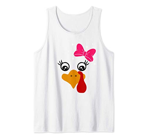 Lady Turkey Face Costume Gift Funny Thanksgiving Camiseta sin Mangas