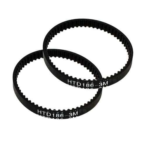 Tbrov 2PCS Toothed Belt Drive HTD186-3M Compatible With FC3 FC5 Hard Floor Cleaner X.605-500 Belt Replacement Parts