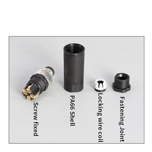 Conector M8 hembra recto de 5 pines con rosca impermeable 4