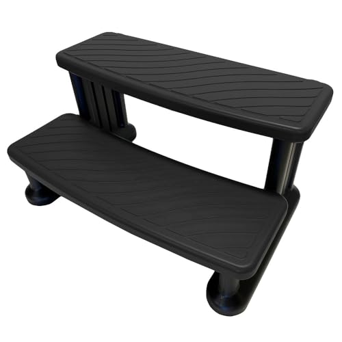 Puri Tech Escalier Universel pour Piscine, Échelles à l'étranger, Accessoires de Spa, Marches antidérapantes et durables - Noir