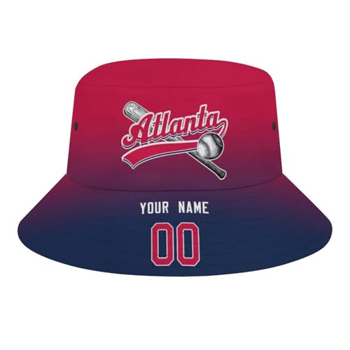 City Custom Baseball Team Bucket Hat Name Number Fisherman's Caps Sport Outdoor Sun Hat for Men Women Sports Fans Gift