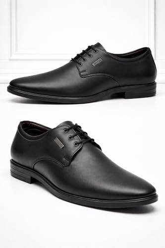 Image of Derby Shoes with Lace-Up Closure, Synthetic Upper, Airmix Sole, Black, Lightweight, Classic Formal Style for Men