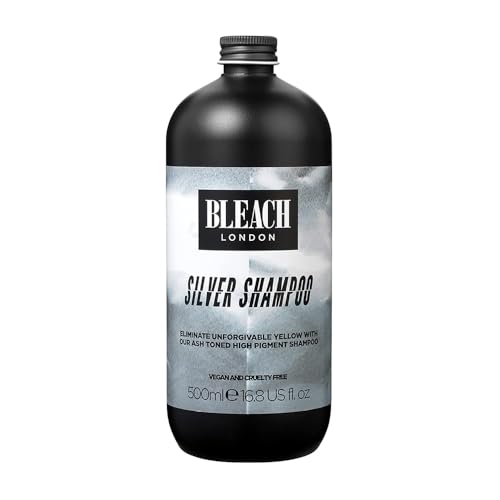 Bleach London Silver Shampoo - Vegan & PETA-Approved Purple Toning Formula for Brighter Blonde Hair Neutralises Yellow Tones - Paraben & Silicone Free - (500 ml)
