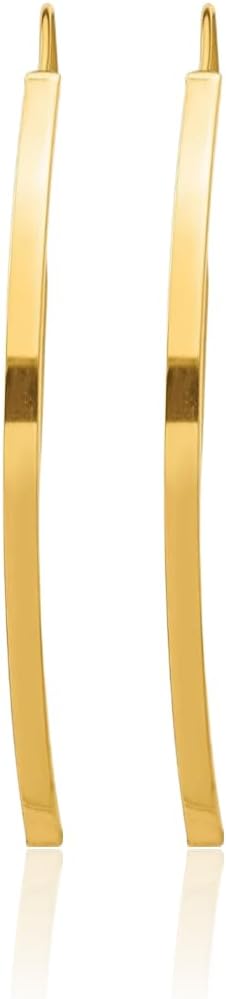 IceCarats 10K Solid Yellow Gold Threader Earrings 43.5mm 1 3/4 inch Polished For Her