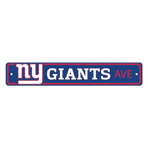 FANMATS NFL - New York Giants Team Color Street Sign Décor 4in. X 24in. Lightweight