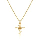 Elegant Cross Birth Flower Necklace: Discover our collection of 12 unique designs; each symbolizing a specific month; from January's Carnation to December's Holly; these necklaces celebrate special moments and occasions April Birth Flower Necklace: D...