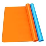 2Pack Silicone Mats, Premium Silicone Mat for Crafts, 15.7 'x11.8' Playdough Mat, Silicone Sheet for Crafts, Liquid, Resin Jewelry Casting Molds Mat, Nonstick & Nonslip Table Protector by YUIOASE