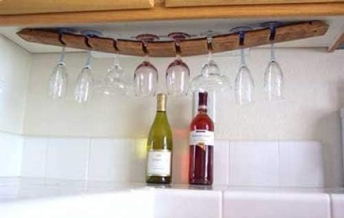Under Cabinet Wine Barrel Stave Glass Rack By Wine Barrel Creations Inc.