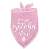 It’s My Gotcha Day Dog Bandana, Adopt Me Bandanas for Dogs Adoption Day Adopted Dog Bandana Pet Scarf for Small Medium Cats Dogs (Pink)
