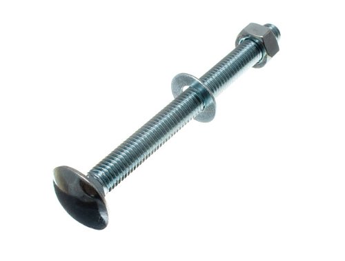 24 X M8 Coach Carriage Bolts 8MM x 90MM + Hex Nuts BZP