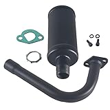 ILTPAFG Upgrade Exhaust with Muffler For Coleman Powersports CT200U BT200X,For Predator 212cc 196cc/6.5HP Go Kart and Gas Mini Bike Black