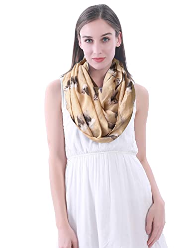 Lina & Lily Shetland Sheepdog Sheltie Dog Print Women's Infinity Scarf Lightweight2