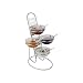 Produktbild APS 11498 LITTLE Metall Buffet Leiter, Set von 4 Glaschalen (Ø 14 cm, 0,5 l), 4 Klappdeckeln mit Karten, 1 Leiter, 2 Einzelringen und 1 Doppel Ring, 30 x 30 x 48 cm