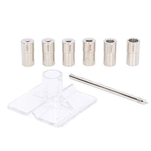YUMILI 8 Piece Self Centering Dowel Jig Kit, 6 Sizes, Inner Diameter, Alloy Steel, Drill Bush, Drill Guide, Centering Stamp Kit