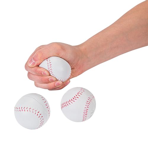 Realistic Baseball Squish Stress Balls (Set of 12) Birthday Party, Event Favors Giveaways and Supplies