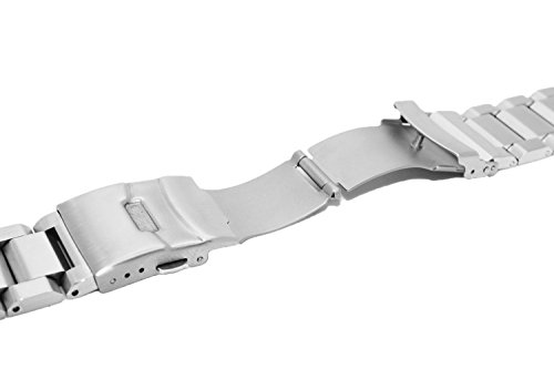 Brush Matte Finish Metal Watch Band Stainless Steel Bracelet Straps 18mm/20mm/22mm/24mm Double Buckle Black or Silver - Image 5