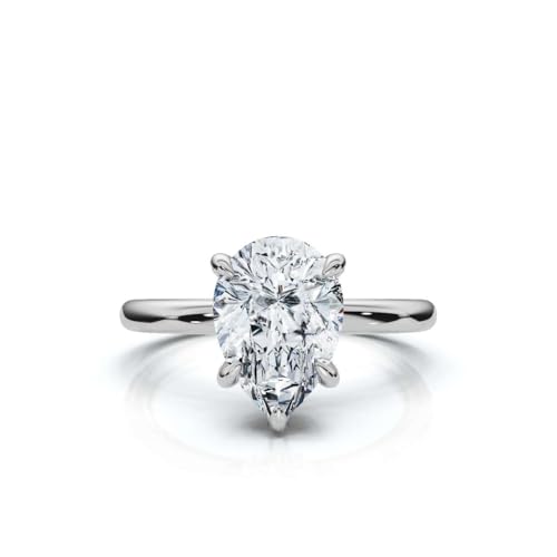 1 CT Moissanite Engagement Ring 10K 14K 18K Solid Gold & 925 Sterling Silver Hidden Halo Moissanite Ring For Women